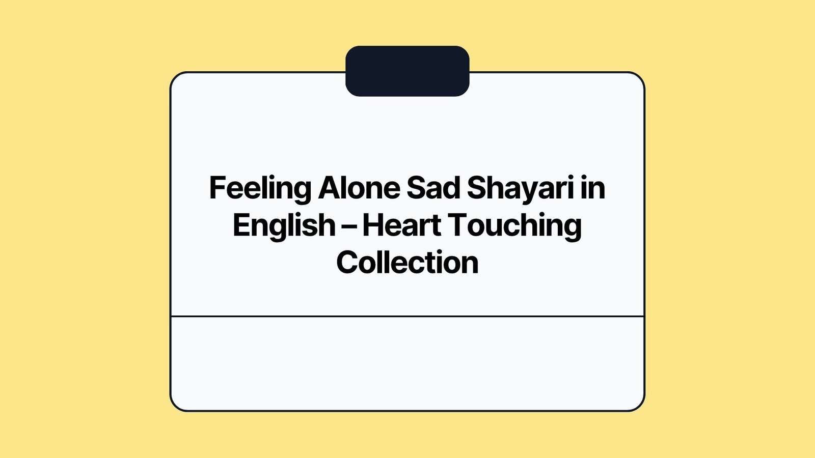 feeling alone sad shayari in english
